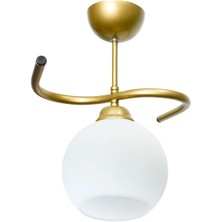 Woodhub Fuji Salon - Mutfak - Yatak Odası - Hol - Eskitme Renk Beyaz Camlı Tekli Avize