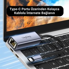 VegGieg Type-C 1000MBPS Gigabit Ethernet Adaptörü Pc, Mac, Konsol, Tv Box Uyumlu