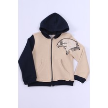 Erkek Çocuk 3 Iplik Kolej Ceket Fermuarlı Cepli Desenli E6