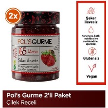 Pol'sGurme Çilek Reçeli Chia Tohumlu, %65 Meyve Oranlı 380 gr x2 Adet