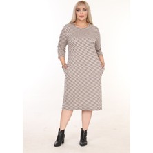 Çift Cepli Kışlık Büyük Beden Elbise 1E-2601