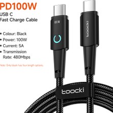 Toocki Type-C To Type-C 100W Hızlı Pd Fast Şarj ve Data Kablosu 1 Metre