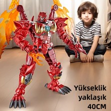 Toyworld Transformers Büyütülmüş Kırmızı Ejderha Çocuk Oyuncakları Hediye 40CM (Yurt Dışından)