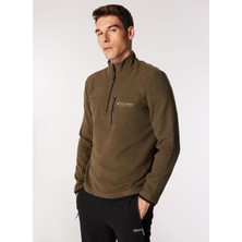 Discovery Expedition Haki Erkek Dik Yaka Basic Fit Baskılı Sweatshirt D4WM-SWT3331