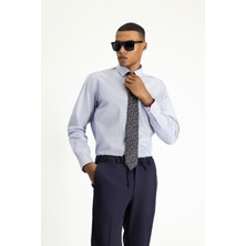 Uzun Kol Klasik Desenli Pamuklu Non Iron Gömlek