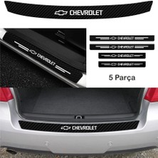 Matte Black Chevrolet Kalos Arka Tampon ve Karbon Kapı Eşiği Sticker (Set)