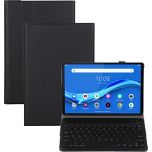 ZH Store Bluetooth Klavye Ultra Ince Deri Kılıf Lenovo M10 Plus 10.3 Inç X606F Siyah (Yurt Dışından)