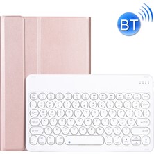 ZH Store Lenovo Qitian K10 TB-X6C6X Için YAK10 Bluetooth Klavye Deri Kılıf Altın Gül (Yurt Dışından)