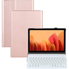 ZH Store Galaxy Tab A7 10.4(2020)T500/T505 Için Bluetooth Klavye Ultra Ince Deri Kılıf Altın Gül (Yurt Dışından)