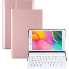 ZH Store Galaxy Tab A 8.0 2019 P200/P205 Için Manyetik Bluetooth Klavye Pu Kılıf Altın Gül (Yurt Dışından)