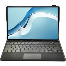 ZH Store Huawei Matepad Pro 12.6 2021 Ultra Ince Tablet Klavye Deri Kılıf Için Altın Gül (Yurt Dışından)