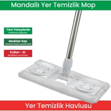 Viscomop Modüler Saplı Mandallı Mop Profesyonel Temizlik Seti - Beyaz Renk