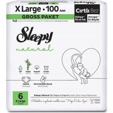 Nessiworld Sleepy Natural Bebek Bezi Gross Paket 6 Beden 15-25 kg 100 Adet