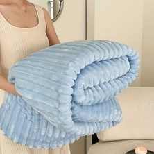 Mulberry Tek Kişilik Fitilli Yumuşak Dokulu Tv Battaniye 120X170 cm Mavi