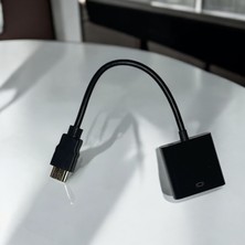 Hdmı-Vga Dönüştürücü Kablo HDMI To VGA Siyah Renk