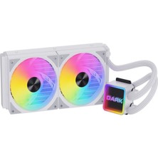 Dark Freezer W247W 2025 Edition 240MM 2X12CM Frgb LED Fan + Pompa, 250W Tdp, LGA1700 - Am5 Uyumlu Beyaz Sıvı Soğutma Sistemi (DKCCW247W)