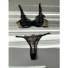 Caelia Design Kadın Balenli Dantelli Bralet Çeyiz Iç Giyim Alt Üst Sütyen Takımı