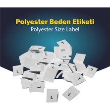 Giyim Etiketi / L Beden Beyaz Renk Polyester Dokuma Orta Katlama - 250 Adet