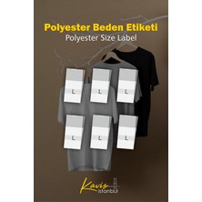 Giyim Etiketi / L Beden Beyaz Renk Polyester Dokuma Orta Katlama - 250 Adet