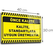 Decorita Cam Yönlendirme Levhası Kalite İkaz Levhası Standartlara Uygun Kalite 30 cm x 40 cm