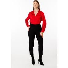 Ekol Kadın Büyük Beden Bel Lastikli Pantolon 4091 Siyah