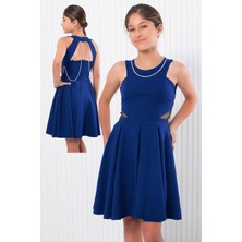 Taş Detaylı Abiye Lacivert MDV344