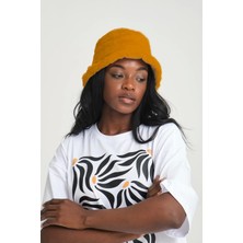 Robanu Peluş Bucket Şapka | Hardal Balıkçı Kova Şapka