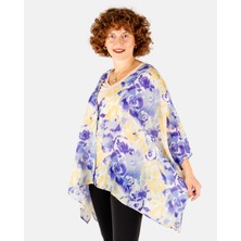 Lila V Yaka Önden Düğmeli Empirme Kadın Kimono | Portakal Esintisi