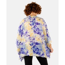 Lila V Yaka Önden Düğmeli Empirme Kadın Kimono | Portakal Esintisi