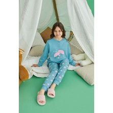 Aydoğan Kız Garson Koza Interlok Camgöbeği Pijama Takım 0723