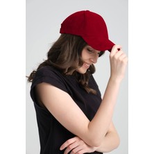 Robanu Unisex Süet Spor Şapka | Ayarlanabilir Cırtlı Kırmızı Kep Şapka | Süet Baseball Cap