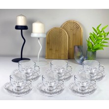 Kalpli Cam Kahve Fincan Takımı 80ML