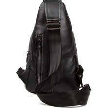 Derims Hakiki ( Gerçek ) Deri Siyah Unisex Omuz Çantası-Çapraz Çanta-Bodybag
