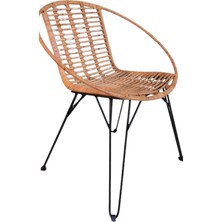 Bali Decor Yuvarlak Rattan Koltuk ve Masif Sehpa