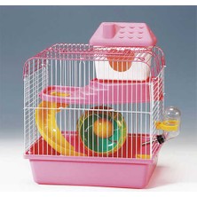 Eurogold Hamster Kafesi Pembe Beyaz 23 x 17 x 25 cm