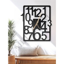 Metalium Concept Dekoratif Türkçe Rakamlı Sessiz Siyah Metal Duvar Saati 39X45CM [1217-39x45]