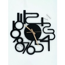 Metalium Concept Dekoratif Türkçe Rakamlı Sessiz Siyah Metal Duvar Saati 45X45CM