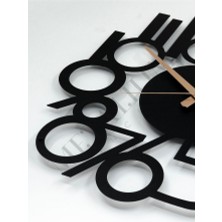 Metalium Concept Dekoratif Türkçe Rakamlı Sessiz Siyah Metal Duvar Saati 45X45CM