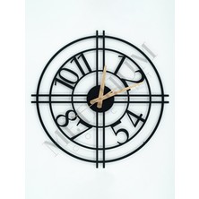 Metalium Concept Dekoratif Türkçe Rakamlı Sessiz Siyah Metal Duvar Saati 60X60CM