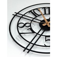 Metalium Concept Dekoratif Türkçe Rakamlı Sessiz Siyah Metal Duvar Saati 60X60CM