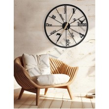Metalium Concept Dekoratif Sessiz Siyah Metal Duvar Saati 60X60CM