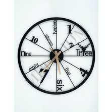Metalium Concept Dekoratif Sessiz Siyah Metal Duvar Saati 60X60CM