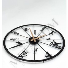 Metalium Concept Dekoratif Sessiz Siyah Metal Duvar Saati 60X60CM