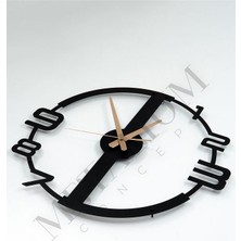 Metalium Concept Dekoratif Sessiz Siyah Metal Duvar Saati 60X60CM