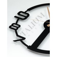 Metalium Concept Dekoratif Sessiz Siyah Metal Duvar Saati 60X60CM