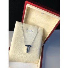 Vogutima T Harfi Üç Boyutlu Beyaz Çelik Kadın Kolye Işıklı Kutuda • Sevgiliye • Eşe • Anneye • Arkadaşa Kolye