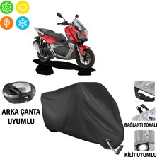 AUTOES Rks Reale 125 Branda Motosiklet Brandası Arka Çanta Bağlantı,kilit Uyumlu Siyah