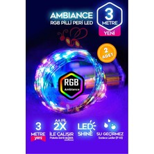 Bee Games 2 Adet 3 Metre Pilli Renkli RGB Peri Led Dekoratif Aydınlatma Lambası Yılbaşı Çam Ağacı Ev Süsleme