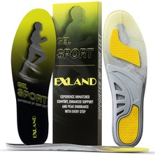 Exland Sport Ortopedik Koşu ve Yürüyüş Gel Tabanlığı - Kemer ve Metatarsal Destekli, Darbe Emici Jel Iç Tabanlık