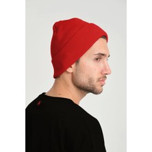 Nar Çiçeği Rengi Örme Basic Bere | Unisex Basic Bere